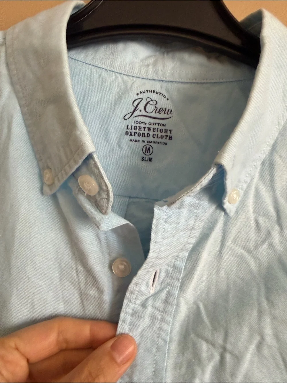 J.Crew Men’s Light Blue Long-Sleeve Oxford Button-Down Shirt Size M